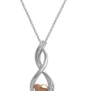 Kay Diamond Necklace 1/6 ct tw Sterling Silver & 10K Rose Gold 18"